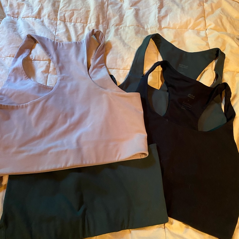 Girlfriend Collective Sports Bras - Lavender, Black, Forest Green
